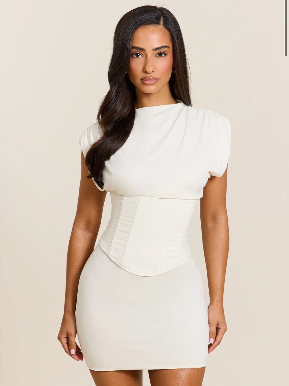 SANDRA CORSET MINI DRESS IN CREAM